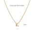 Initials Brick Alphabet Letter Necklace Rose Gold Layered Steel Jewellery
